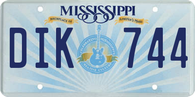 MS license plate DIK744