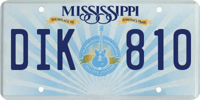 MS license plate DIK810