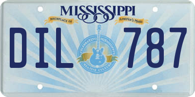 MS license plate DIL787