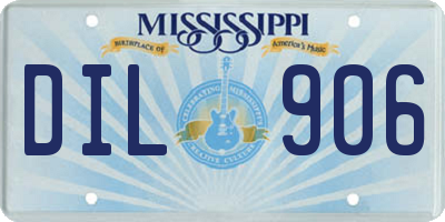MS license plate DIL906
