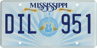 MS license plate DIL951