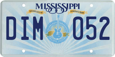 MS license plate DIM052