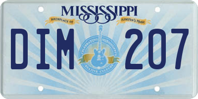 MS license plate DIM207