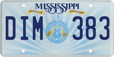 MS license plate DIM383