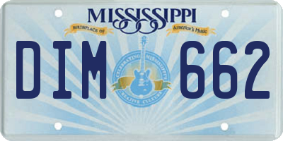 MS license plate DIM662