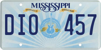 MS license plate DIO457