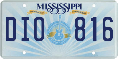 MS license plate DIO816