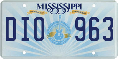 MS license plate DIO963