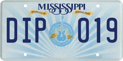 MS license plate DIP019
