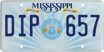MS license plate DIP657