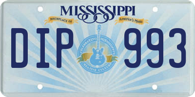 MS license plate DIP993