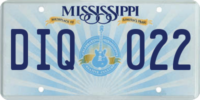 MS license plate DIQ022