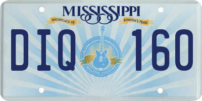 MS license plate DIQ160