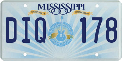 MS license plate DIQ178