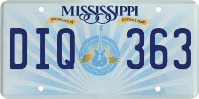 MS license plate DIQ363