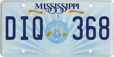MS license plate DIQ368