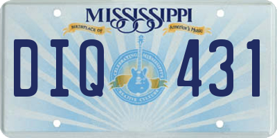MS license plate DIQ431