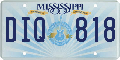 MS license plate DIQ818