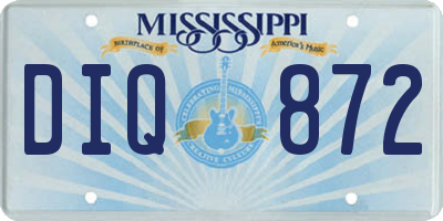 MS license plate DIQ872