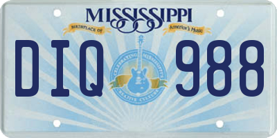 MS license plate DIQ988