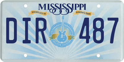 MS license plate DIR487