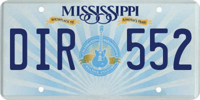 MS license plate DIR552