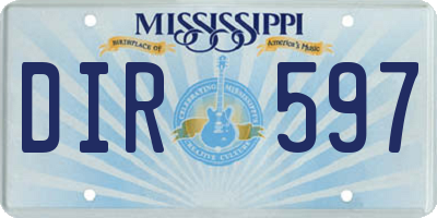 MS license plate DIR597