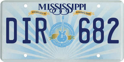 MS license plate DIR682