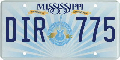 MS license plate DIR775