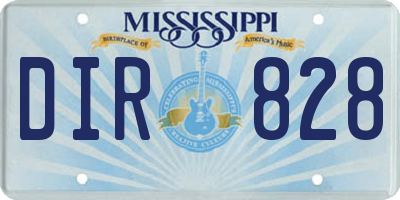 MS license plate DIR828