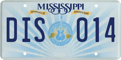 MS license plate DIS014