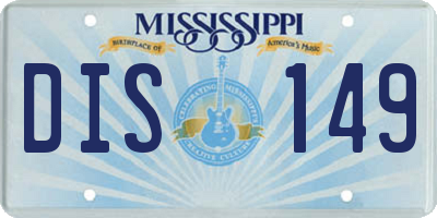 MS license plate DIS149