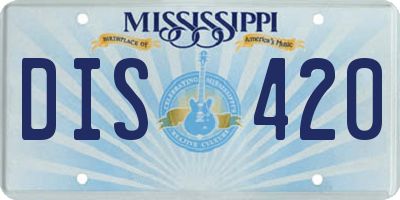 MS license plate DIS420