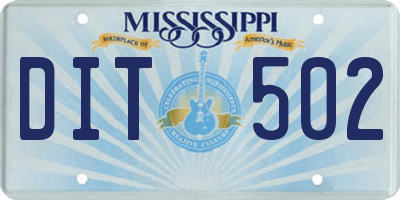 MS license plate DIT502