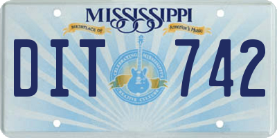 MS license plate DIT742