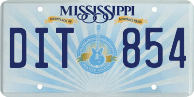 MS license plate DIT854