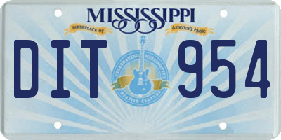 MS license plate DIT954