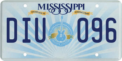 MS license plate DIU096