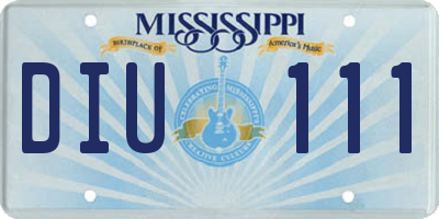 MS license plate DIU111