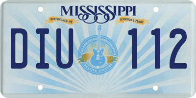 MS license plate DIU112