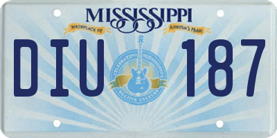 MS license plate DIU187