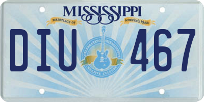 MS license plate DIU467