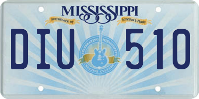 MS license plate DIU510
