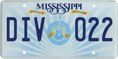 MS license plate DIV022