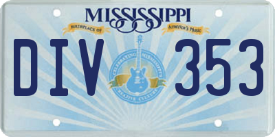MS license plate DIV353
