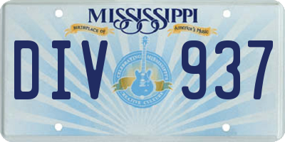 MS license plate DIV937