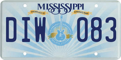 MS license plate DIW083