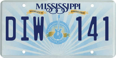 MS license plate DIW141