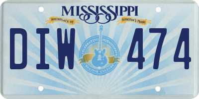MS license plate DIW474