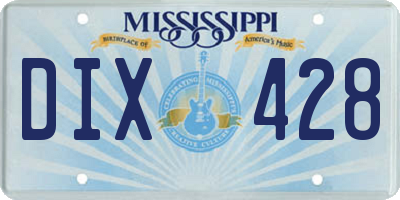 MS license plate DIX428